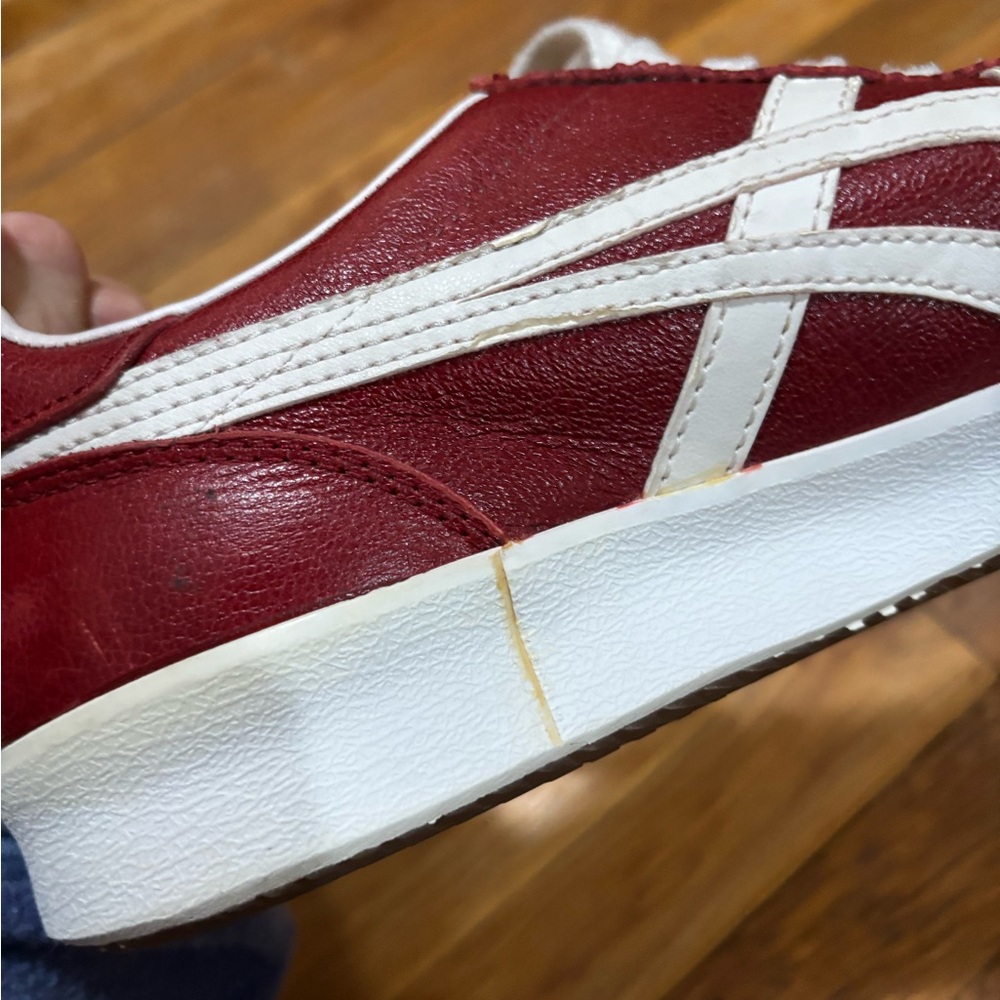 Red Leather Japanese onitsuka tiger asics sneakers men’s - Picture 4 of 12
